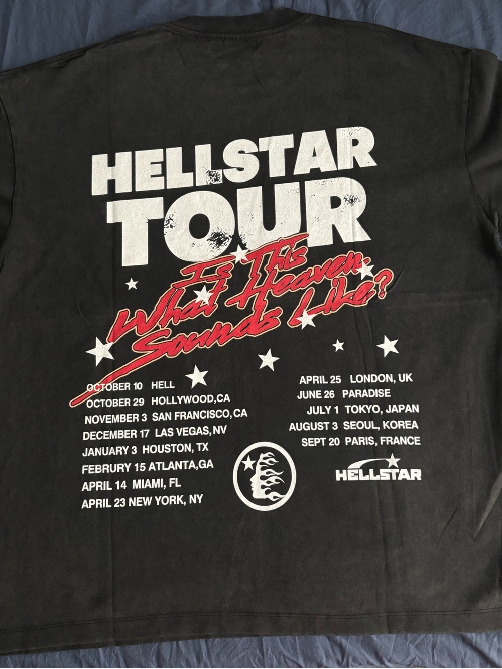 Hellstar Tour Graphic Tee - Black with White & Red Print